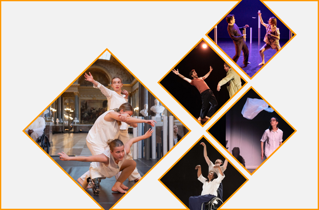Danseurs inclusifs sur scène et en performance artistique.